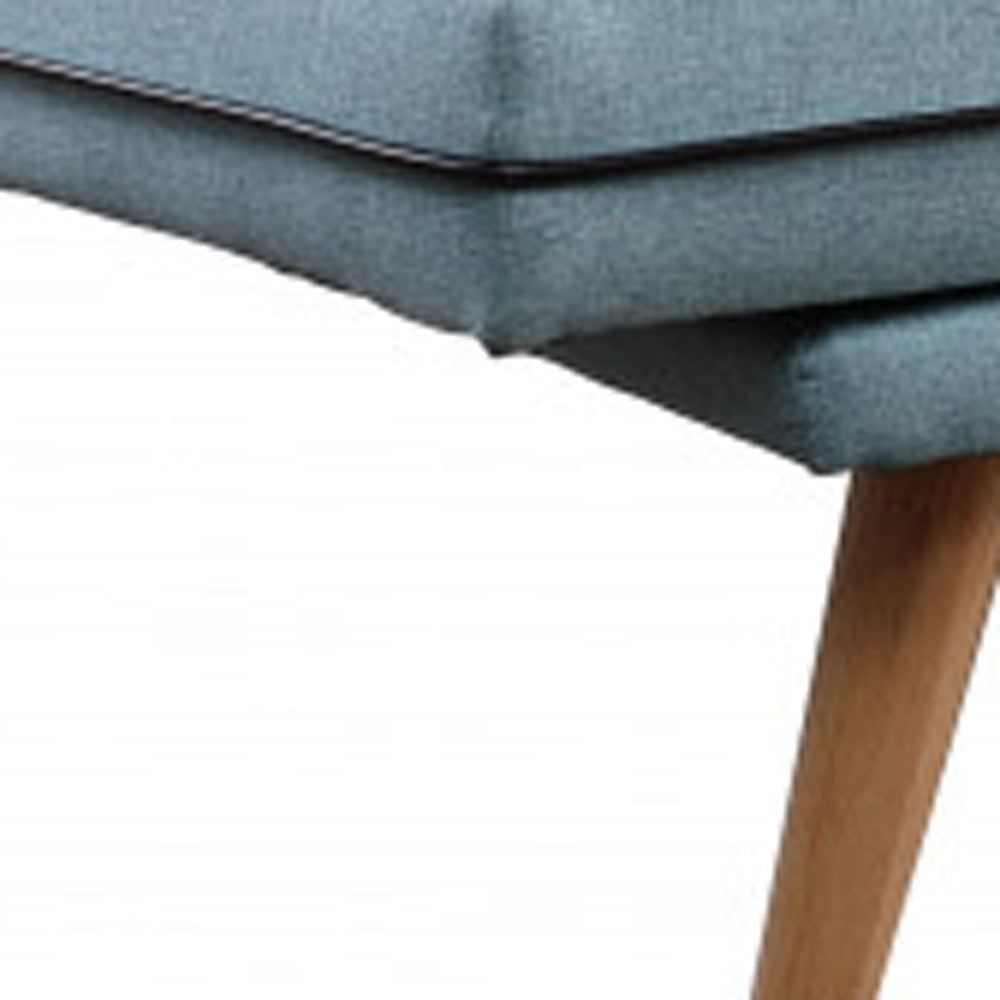 72" Blue Linen And Brown Sofa By Homeroots | Sofas | Modishstore - 3