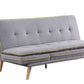 72" Gray Linen And Brown Sofa By Homeroots