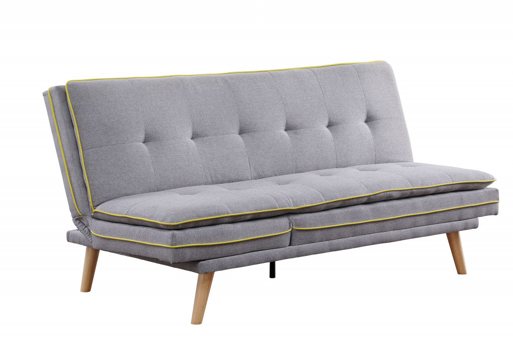72" Gray Linen And Brown Sofa By Homeroots | Sofas | Modishstore