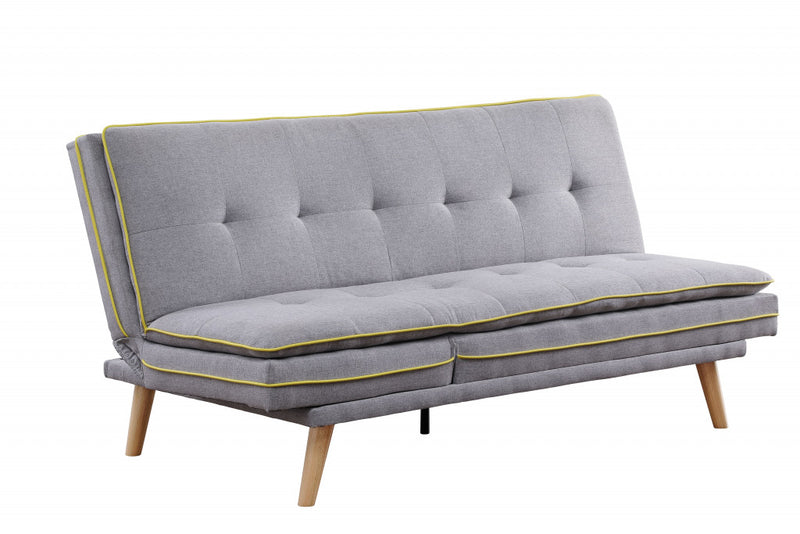 72" Gray Linen And Brown Sofa By Homeroots | Sofas | Modishstore