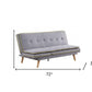 72" Gray Linen And Brown Sofa By Homeroots