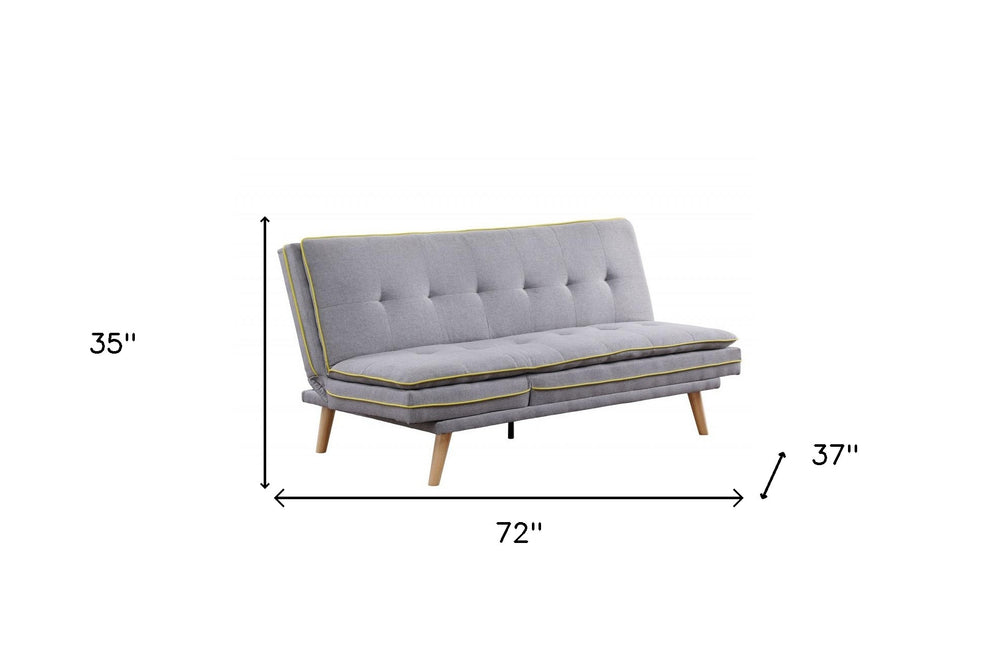 72" Gray Linen And Brown Sofa By Homeroots | Sofas | Modishstore - 5