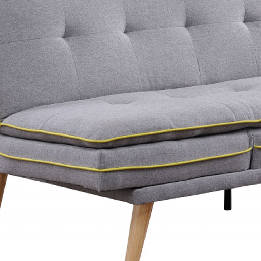 72" Gray Linen And Brown Sofa By Homeroots | Sofas | Modishstore - 3