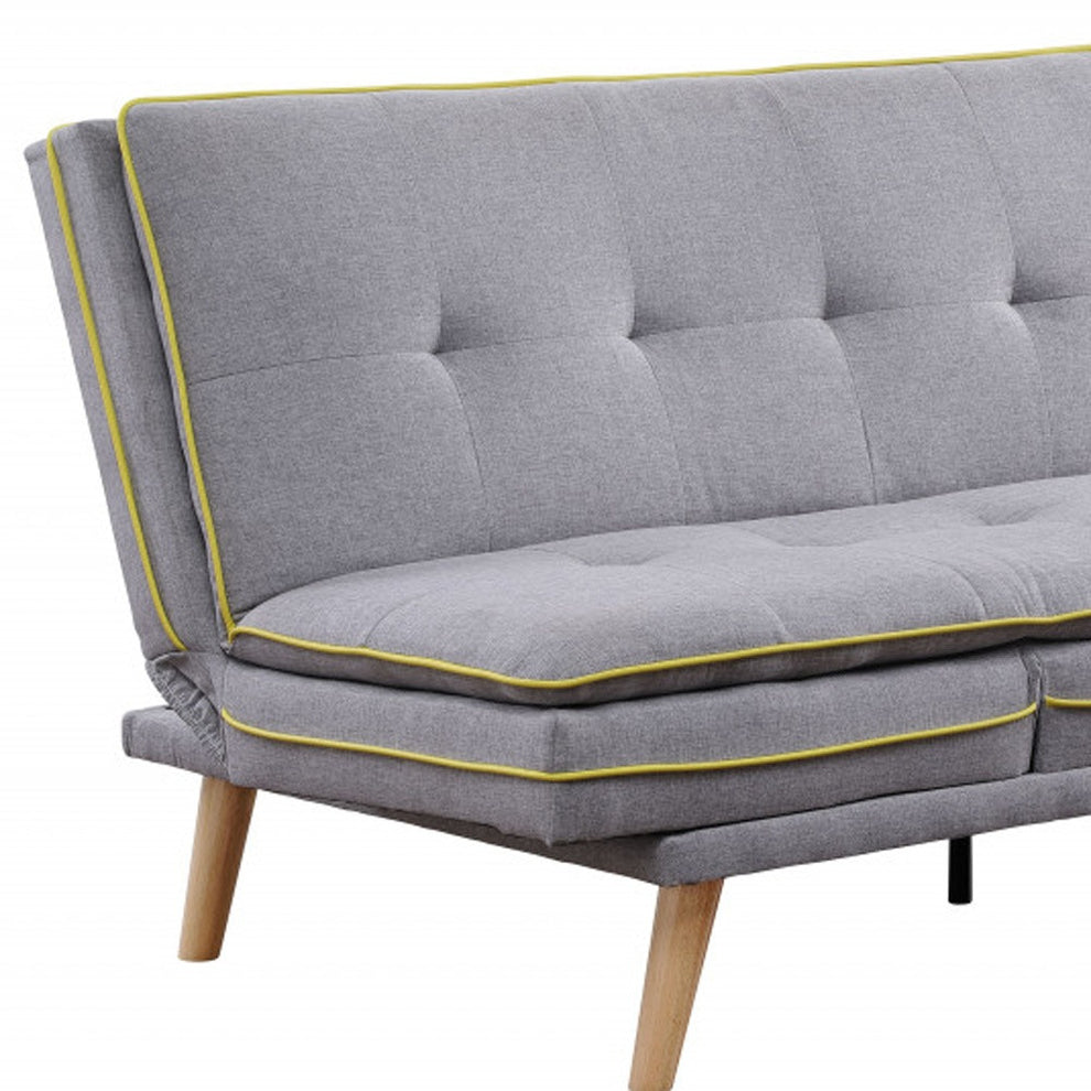 72" Gray Linen And Brown Sofa By Homeroots | Sofas | Modishstore - 4