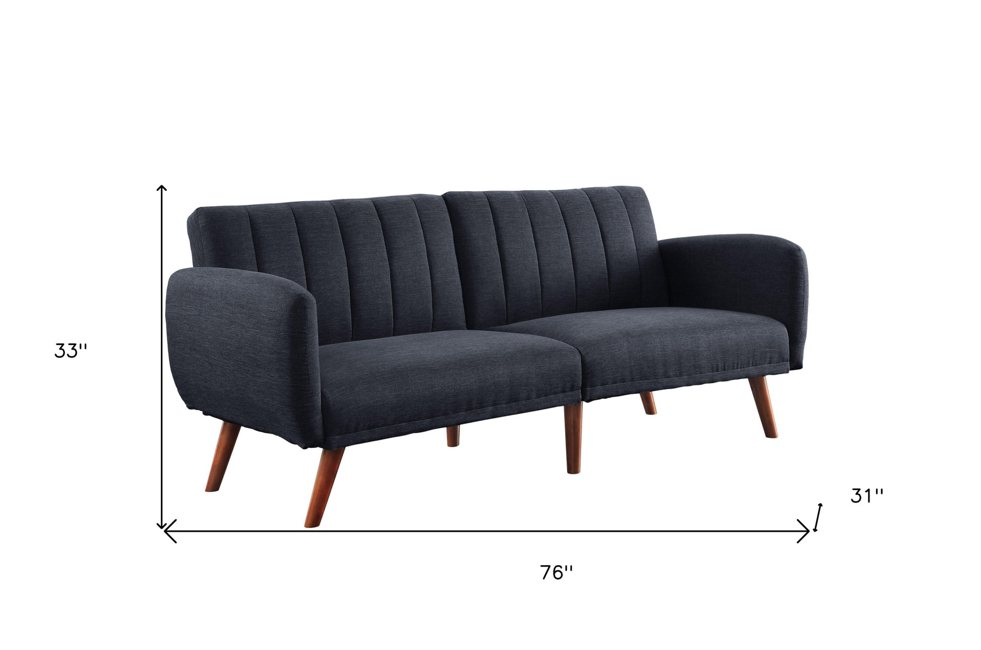 76" Gray Linen And Wood Brown Sleeper Sofa By Homeroots | Sofas | Modishstore - 5