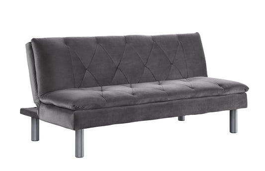66" Gray Velvet And Silver Sleeper Sofa By Homeroots | Sofas | Modishstore