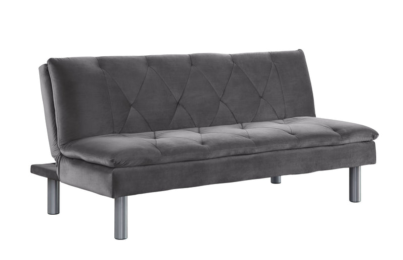 66" Gray Velvet And Silver Sleeper Sofa By Homeroots | Sofas | Modishstore