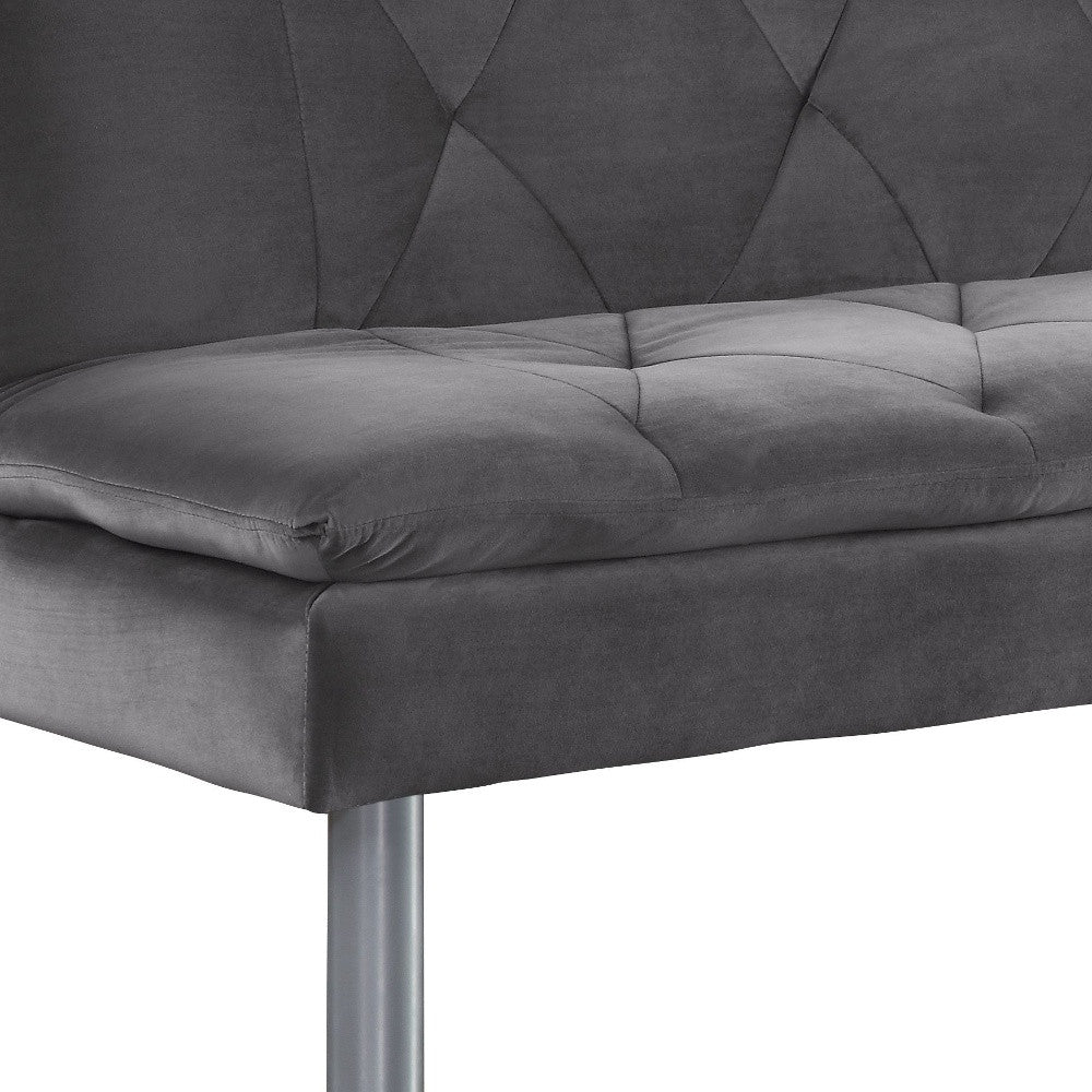 66" Gray Velvet And Silver Sleeper Sofa By Homeroots | Sofas | Modishstore - 5