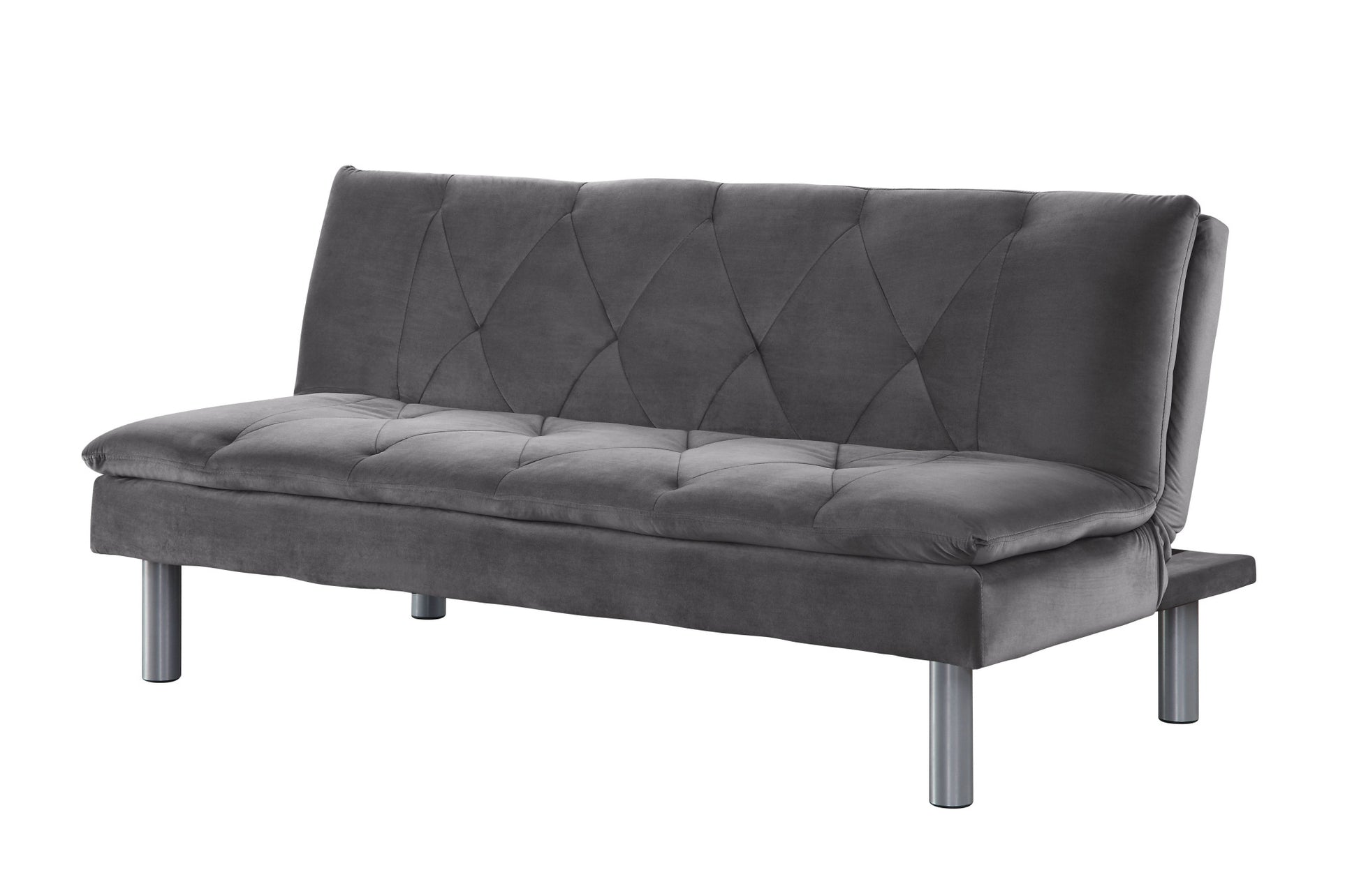 66" Gray Velvet And Silver Sleeper Sofa By Homeroots | Sofas | Modishstore - 2