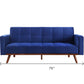 76" Blue Velvet And NAtural Sleeper Sofa By Homeroots | Sofas | Modishstore - 5