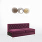 69" Burgundy Velvet And Silver Sofa With Two Toss Pillows By Homeroots