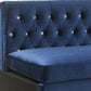 69" Blue Velvet And Silver Sofa With Two Toss Pillows By Homeroots | Sofas | Modishstore - 5