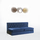 69" Blue Velvet And Silver Sofa With Two Toss Pillows By Homeroots | Sofas | Modishstore - 3