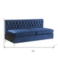 69" Blue Velvet And Silver Sofa With Two Toss Pillows By Homeroots | Sofas | Modishstore - 6