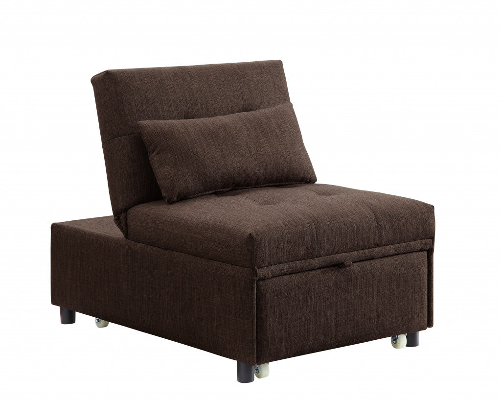 28" Brown Linen And Black Sleeper Sofa By Homeroots | Sofas | Modishstore