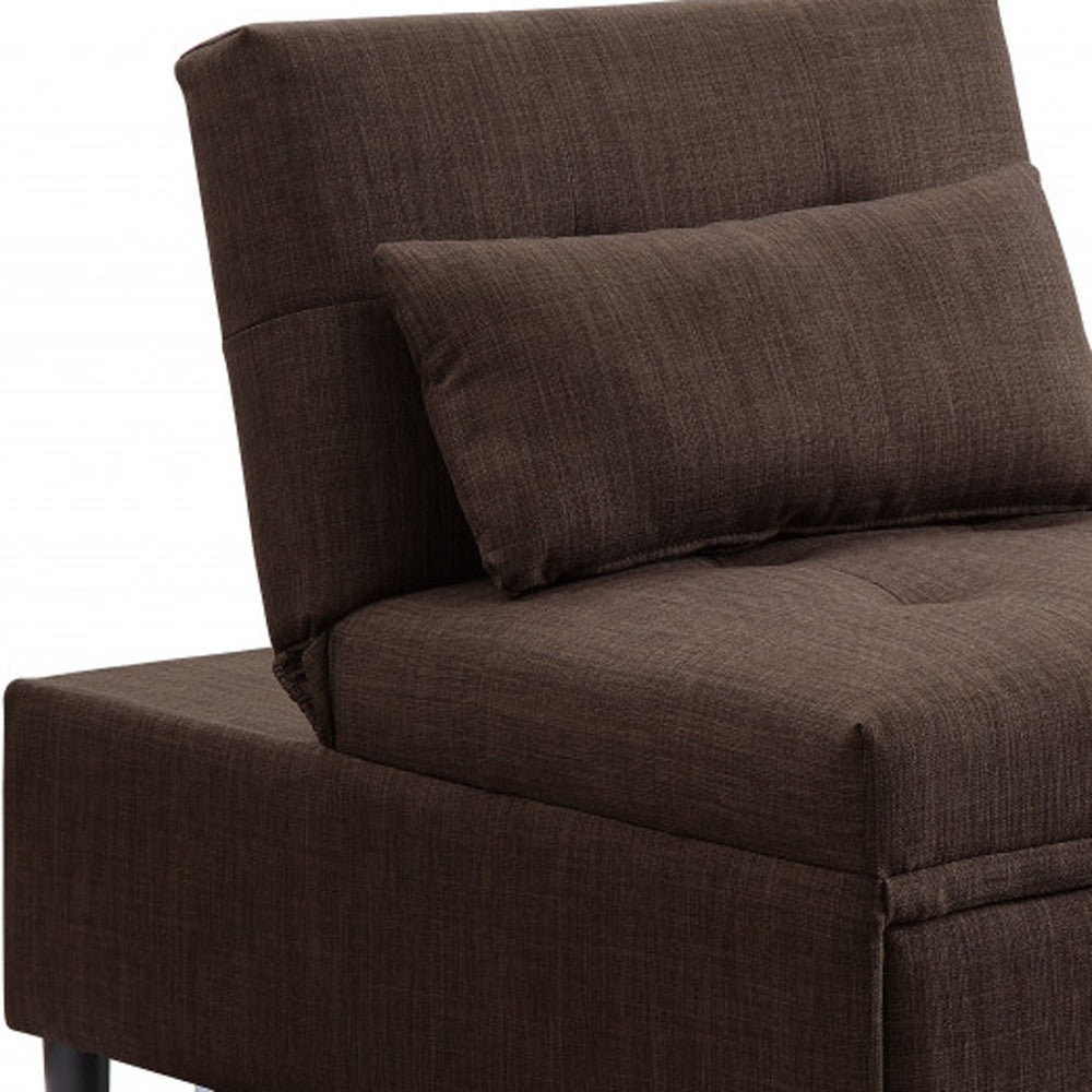 28" Brown Linen And Black Sleeper Sofa By Homeroots | Sofas | Modishstore - 3