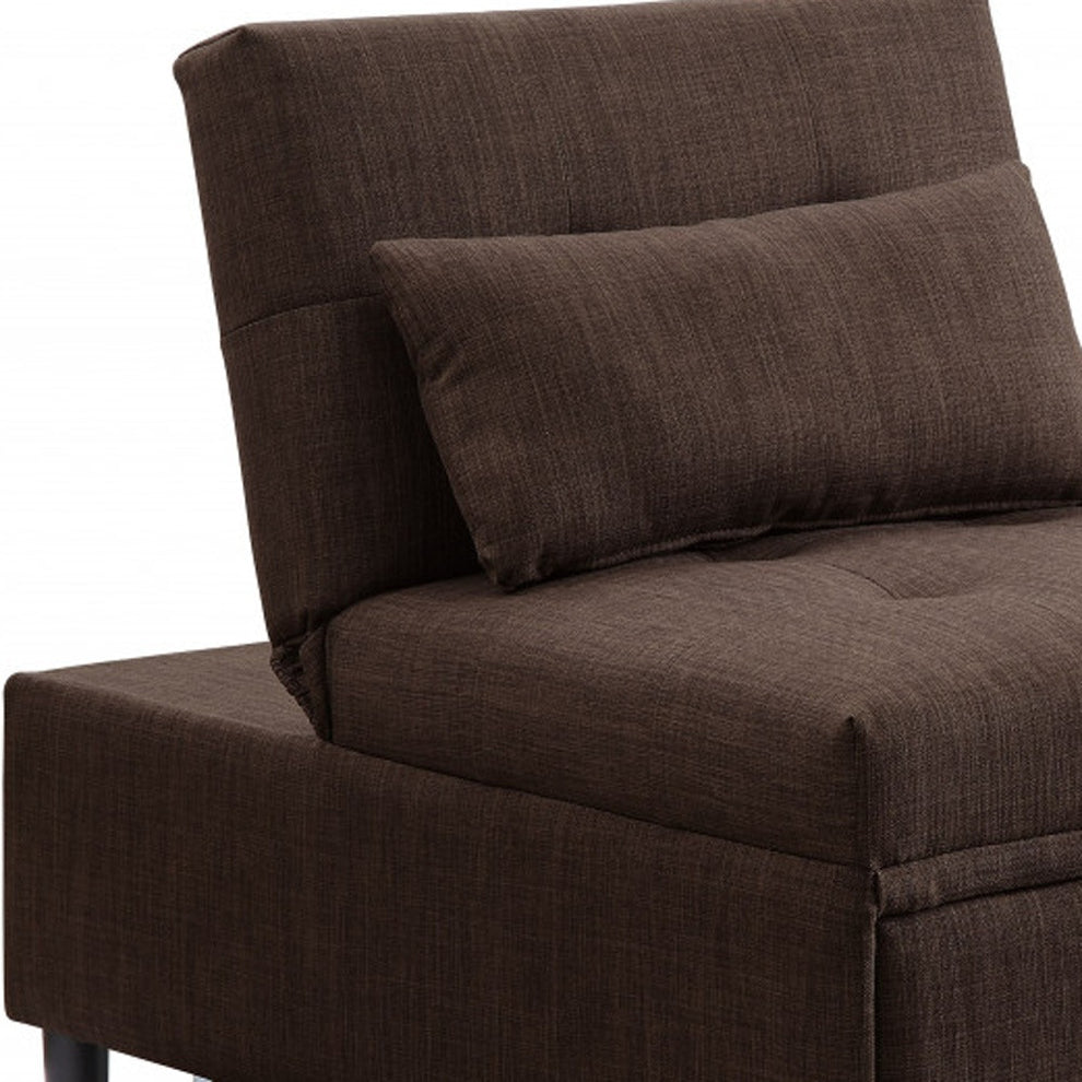 28" Brown Linen And Black Sleeper Sofa By Homeroots | Sofas | Modishstore - 3