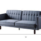 79" Dark Gray Velvet And Black Sleeper Sofa By Homeroots