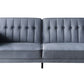 79" Dark Gray Velvet And Black Sleeper Sofa By Homeroots