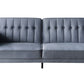 79" Dark Gray Velvet And Black Sleeper Sofa By Homeroots | Sofas | Modishstore - 2