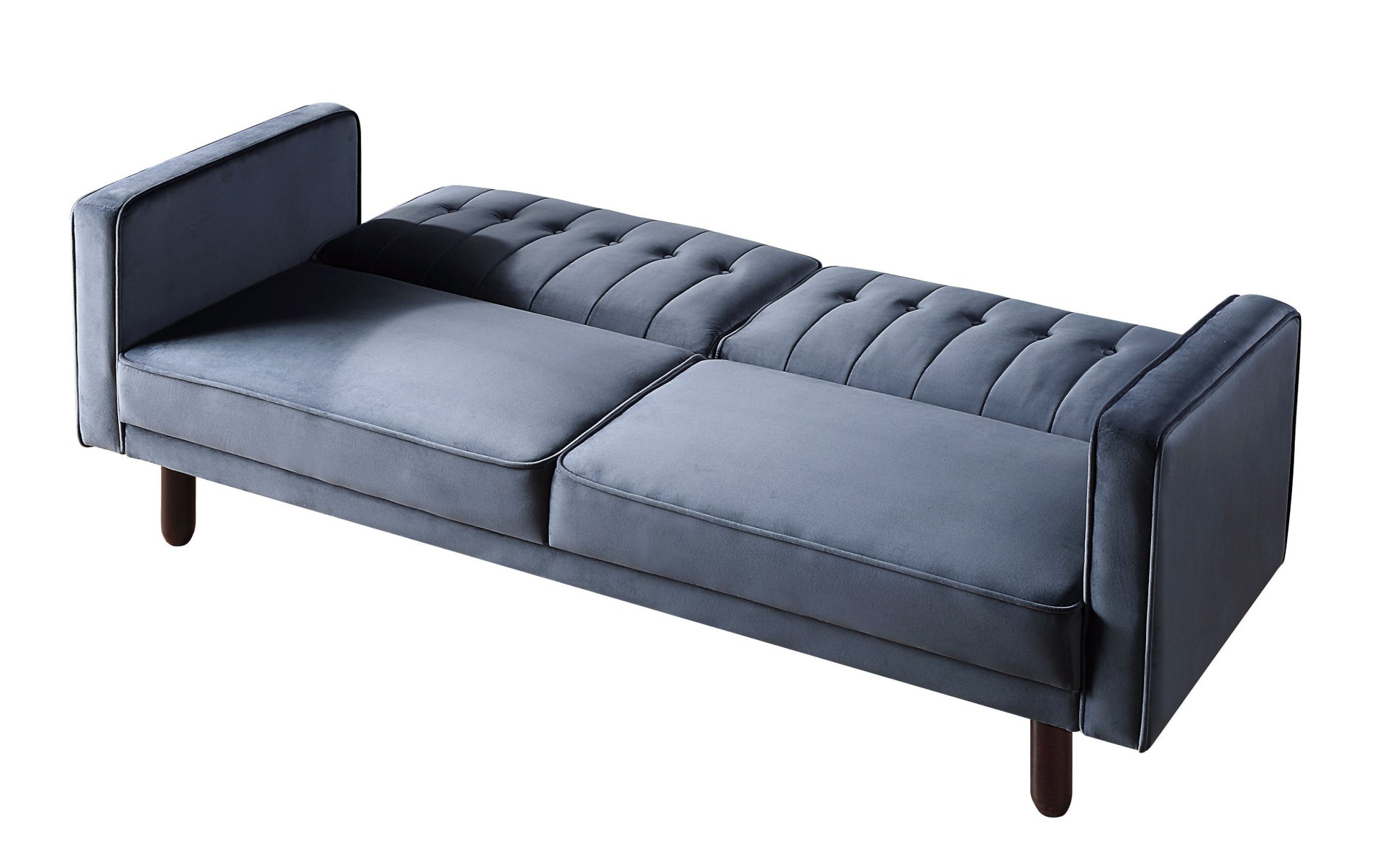 79" Dark Gray Velvet And Black Sleeper Sofa By Homeroots | Sofas | Modishstore - 5
