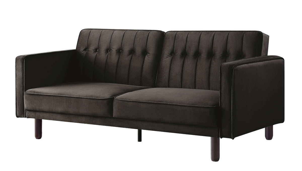 79" Brown Velvet And Black Sleeper Sofa By Homeroots | Sofas | Modishstore