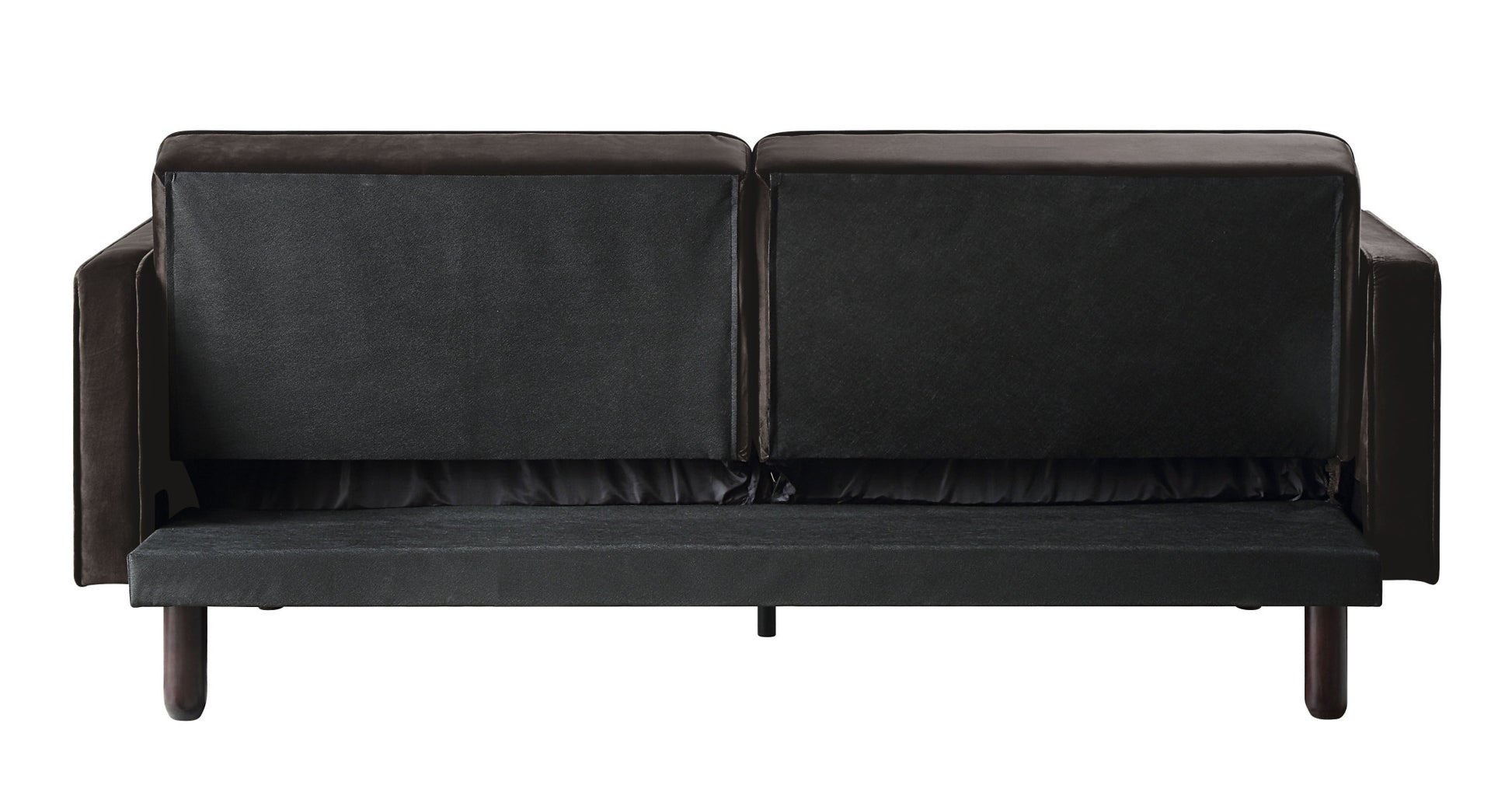79" Brown Velvet And Black Sleeper Sofa By Homeroots | Sofas | Modishstore - 4