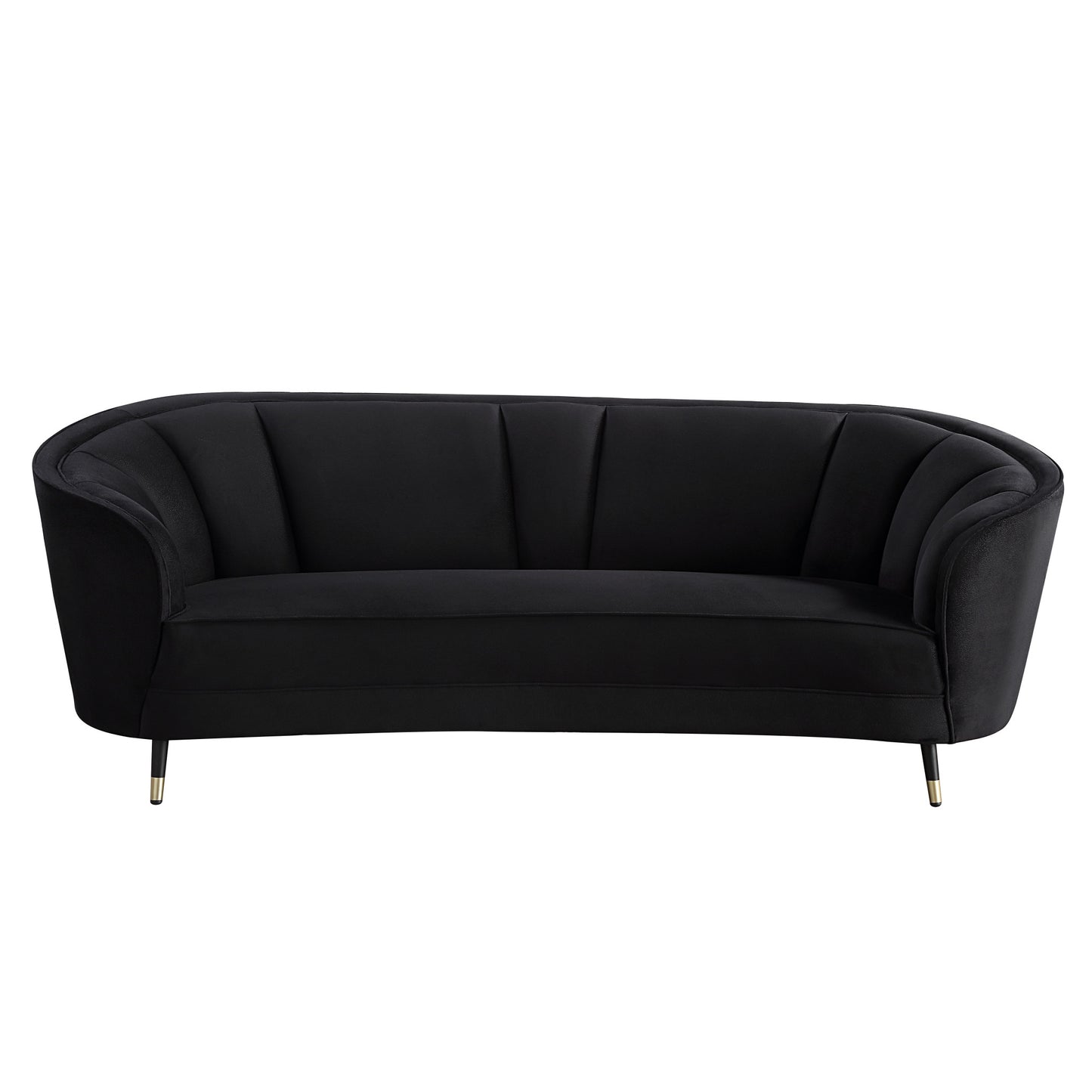 92" Black Velvet Sofa By Homeroots | Sofas | Modishstore - 2