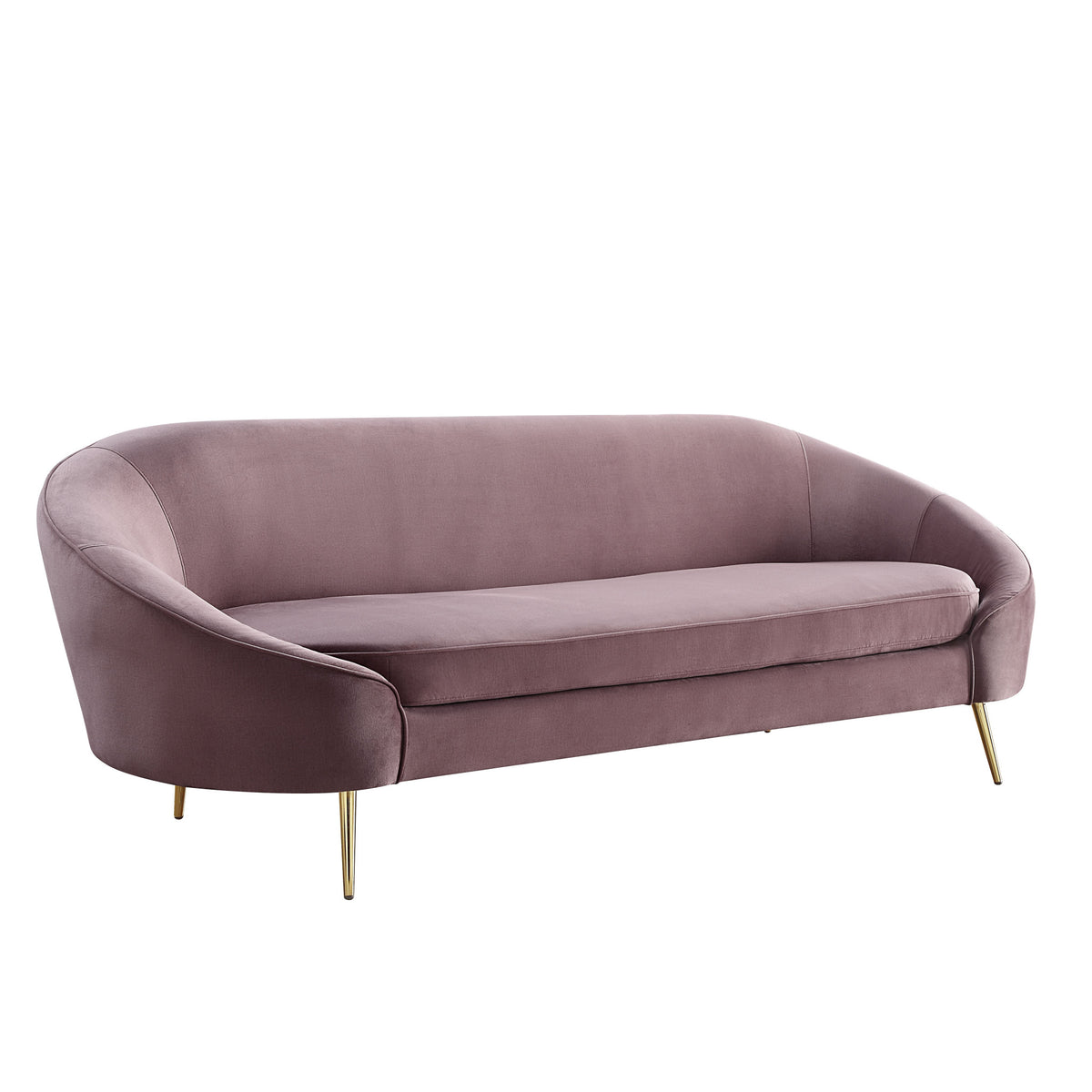 90" Pink Velvet And Gold Sofa By Homeroots | Sofas | Modishstore