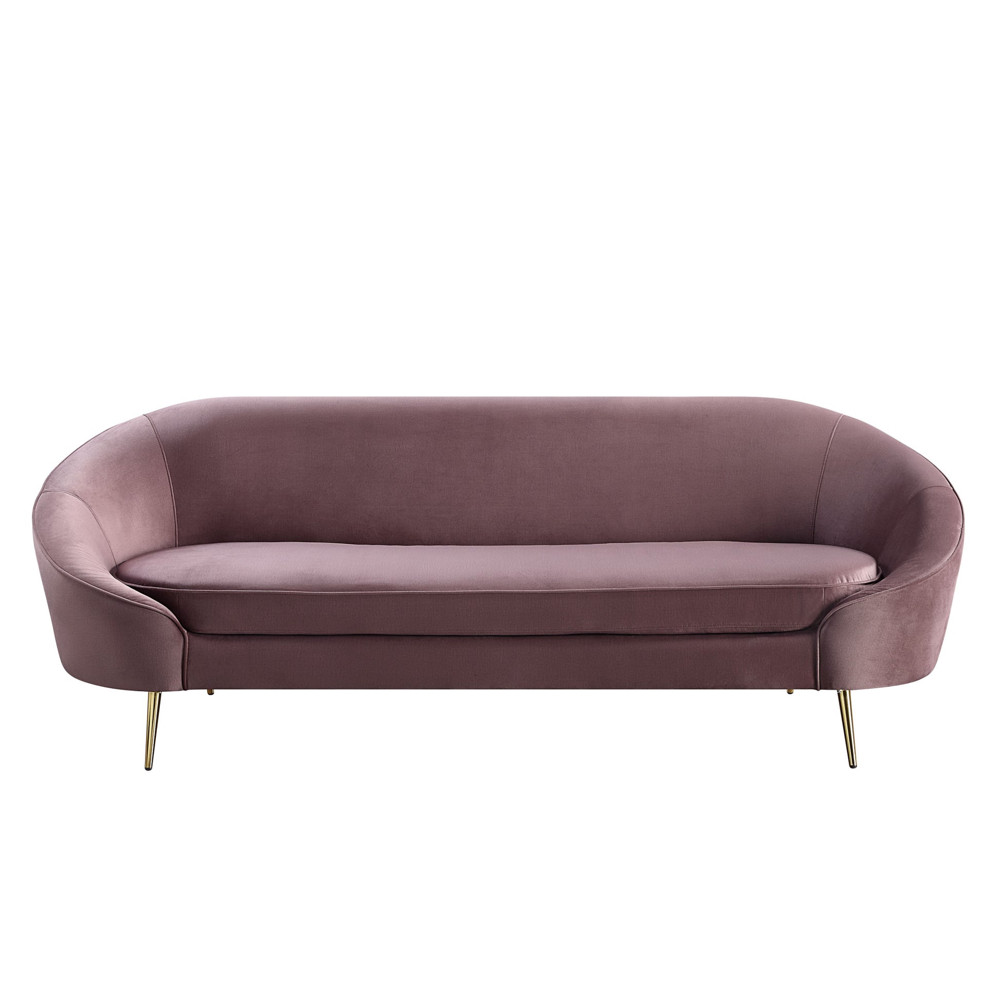 90" Pink Velvet And Gold Sofa By Homeroots | Sofas | Modishstore - 2