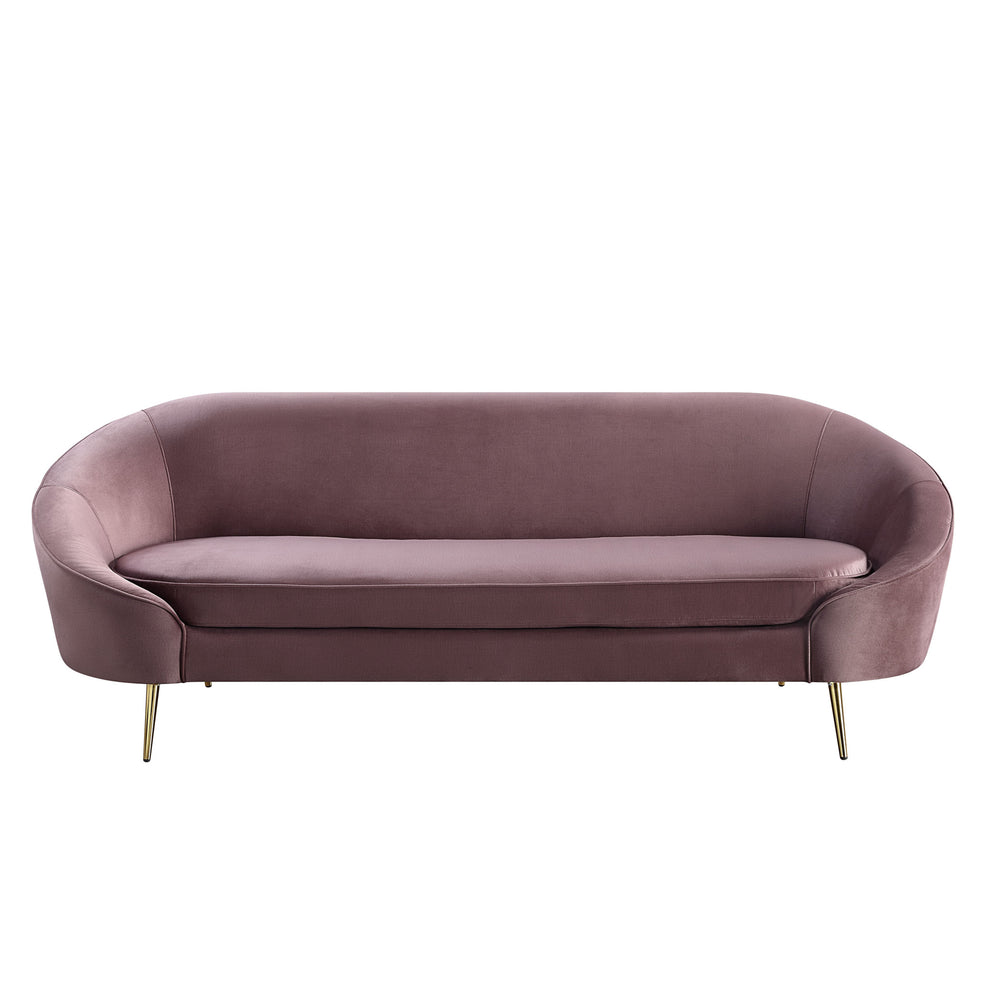 90" Pink Velvet And Gold Sofa By Homeroots | Sofas | Modishstore - 2