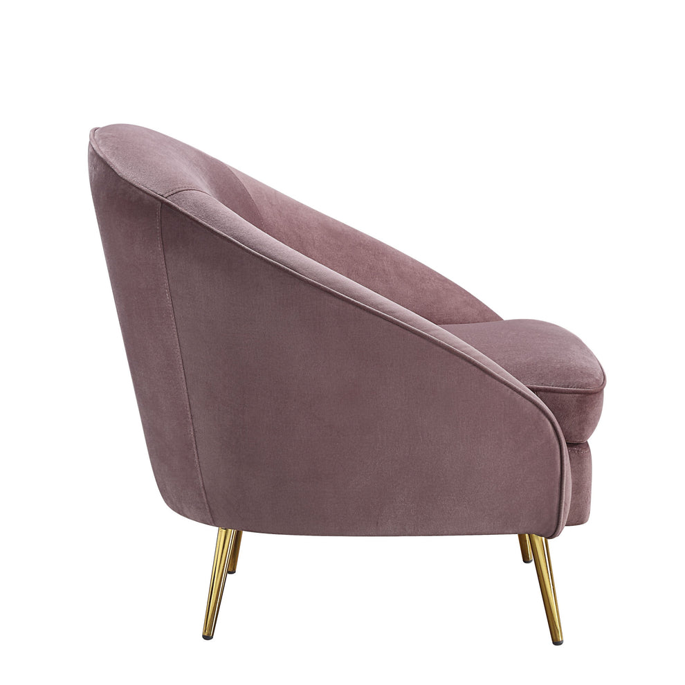 90" Pink Velvet And Gold Sofa By Homeroots | Sofas | Modishstore - 3