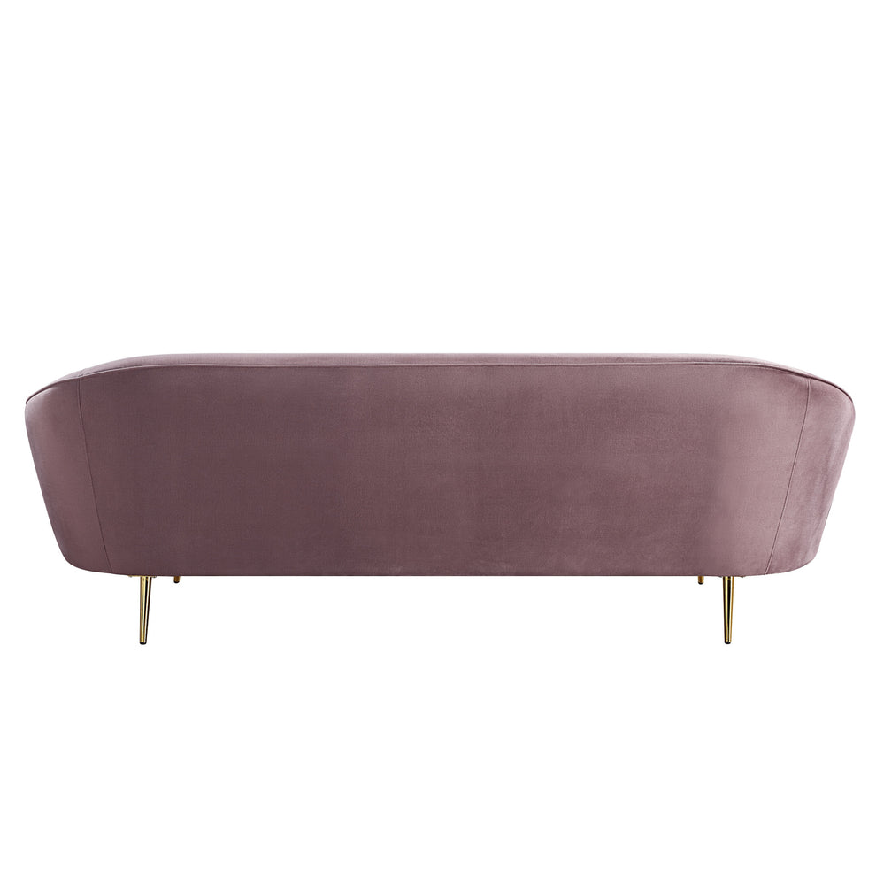 90" Pink Velvet And Gold Sofa By Homeroots | Sofas | Modishstore - 4