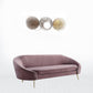 90" Pink Velvet And Gold Sofa By Homeroots