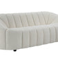 84" White Sherpa And Black Sofa By Homeroots
