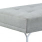 74" Gray Velvet And Black Sofa By Homeroots