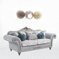 95" Light Gray Linen And Platinum Sofa With Eight Toss Pillows By Homeroots