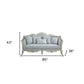 85" Light Gray Linen And Champagne Sofa With Five Toss Pillows By Homeroots