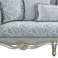 85" Light Gray Linen And Champagne Sofa With Five Toss Pillows By Homeroots