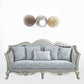 85" Light Gray Linen And Champagne Sofa With Five Toss Pillows By Homeroots | Sofas | Modishstore - 2