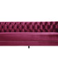 89" Burgundy Velvet And Black Sofa With Two Toss Pillows By Homeroots | Sofas | Modishstore - 2