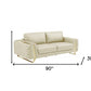 90" Beige Italian Leather And Gold Sofa By Homeroots