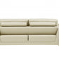 90" Beige Italian Leather And Gold Sofa By Homeroots