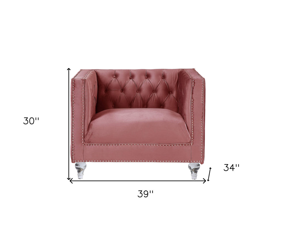 39" Black Tufted Arm Chair By Homeroots | Armchairs | Modishstore - 5