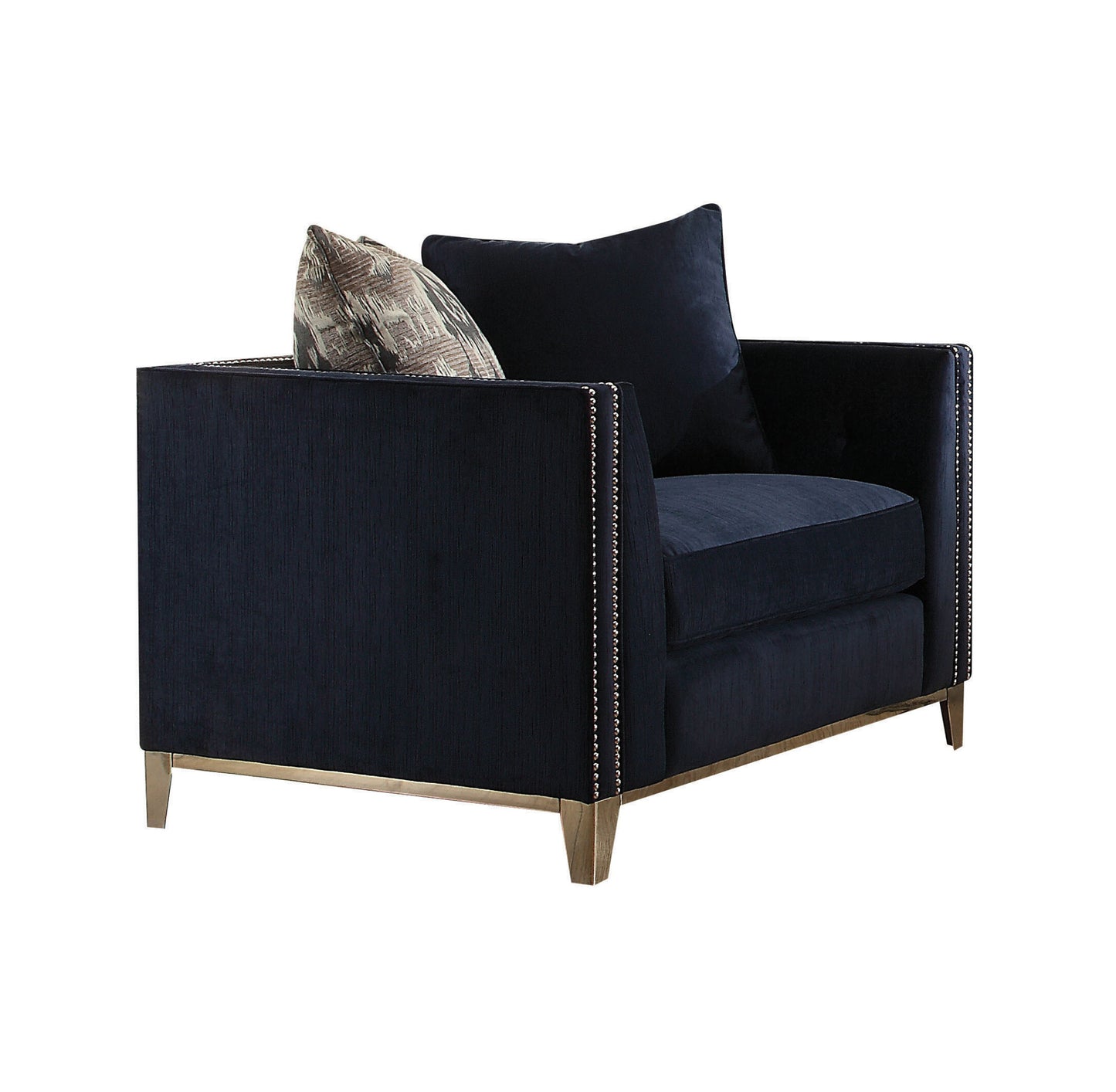 44" Black Tufted Arm Chair By Homeroots