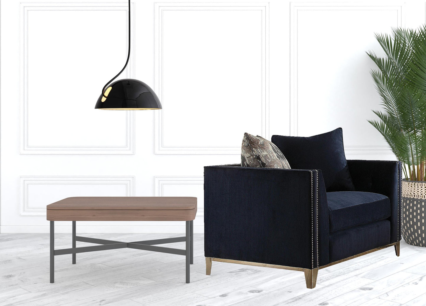 44" Black Tufted Arm Chair By Homeroots | Armchairs | Modishstore - 2