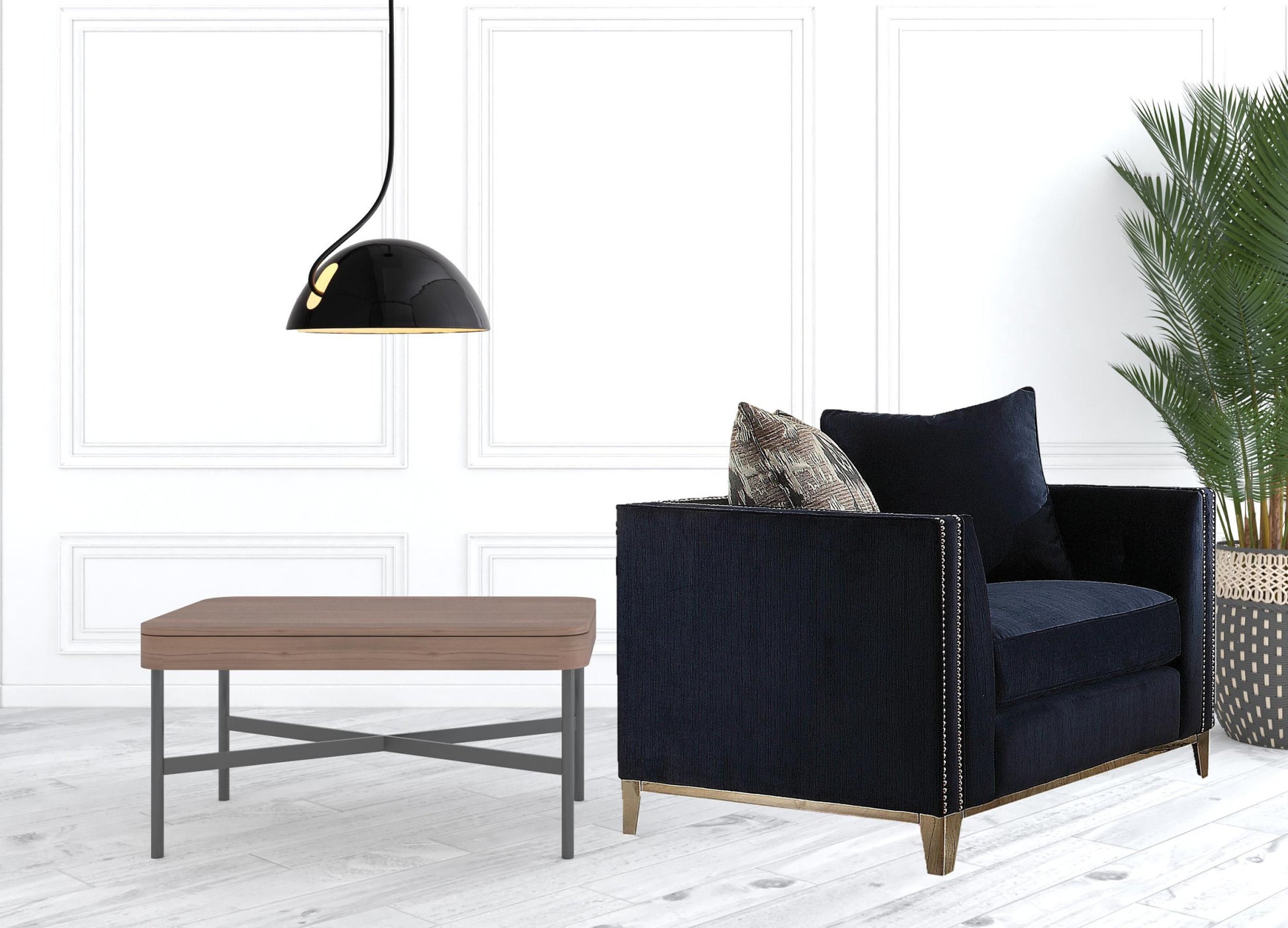 44" Black Tufted Arm Chair By Homeroots | Armchairs | Modishstore - 2