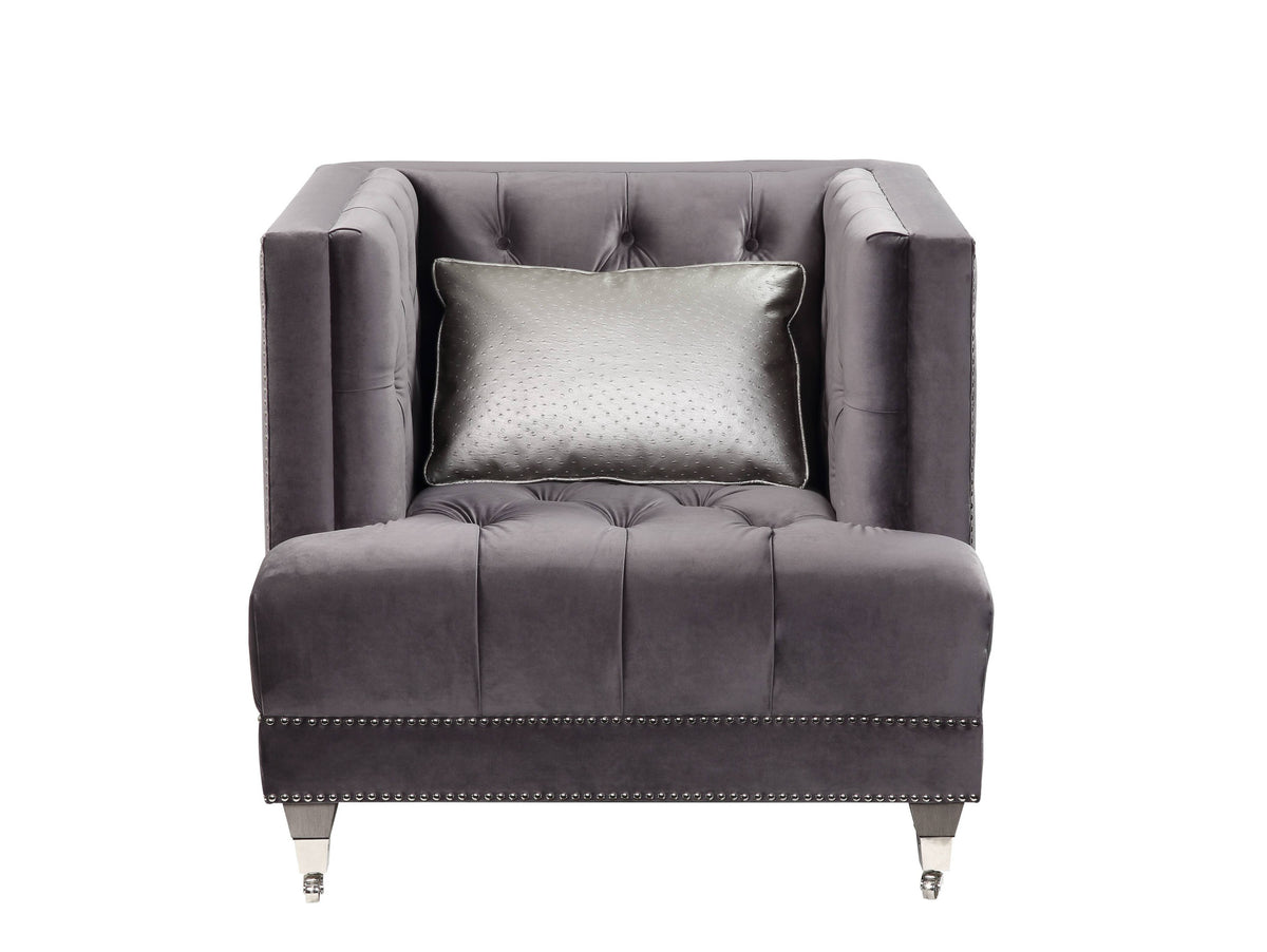 38" Black Tufted Arm Chair By Homeroots | Armchairs | Modishstore