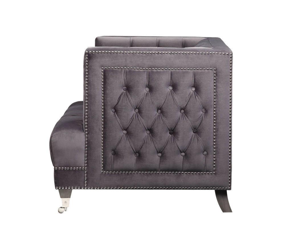 38" Black Tufted Arm Chair By Homeroots | Armchairs | Modishstore - 3