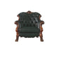45" Cherry Oak Faux Leather Arm Chair By Homeroots